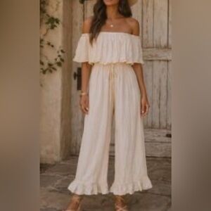 Jaded Gyspy Willa Strapless Jumpsuit Natural Beige O/S